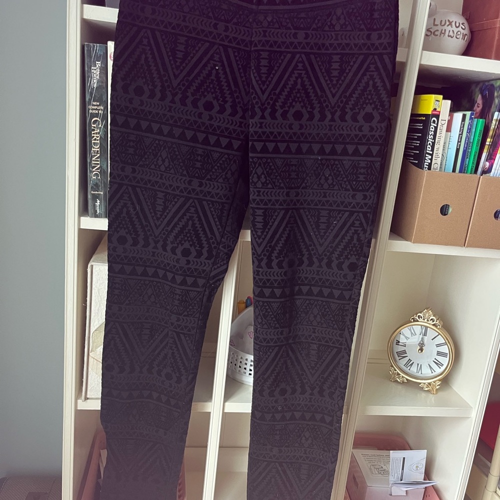 Black Patterned Pants